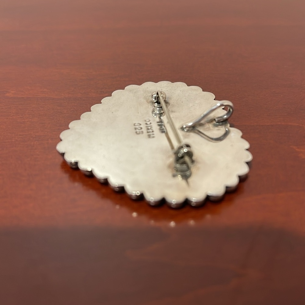 *Price Firm* Sterling Silver Heart with Cross Pin and Pendant - Picture 5 of 6